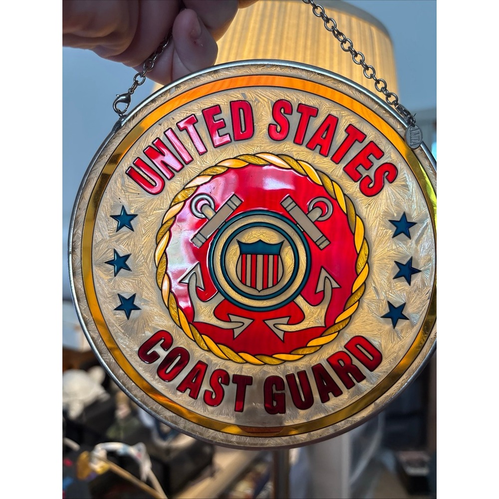 United States Coast Guard Stained Glass Wall Decor